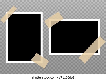 Vector photo frame picture background. Border photography album design. Image element empty retro frame.