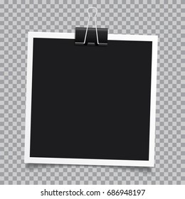 Vector photo frame.Set of realistic paper instant photograph.Template design.