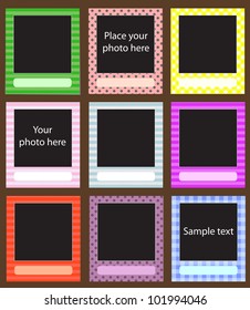 Vector photo frame set for scrapbook