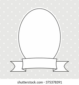 Vector photo frame and white polka dots on grey background