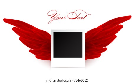 vector photo frame and wings
