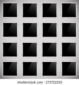 Vector Photo Frames Isolated on Grey Paper Background. 