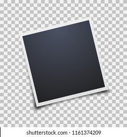 Vector Photo frames mockup design. White border on a transparent background