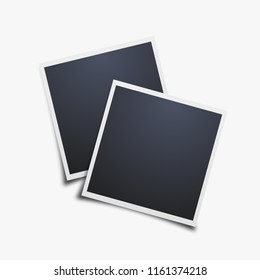 Vector Photo frames mockup design. White border on a white background