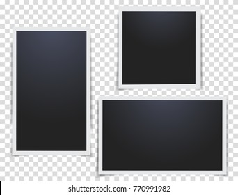 Vector photo frames on a transparent background