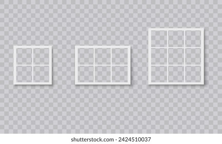 Vector photo Frames: Realistic Photo Templates with Shadows. Vintage Card Set for Stock Use. Vector Illustratios on transparent background.Png 	