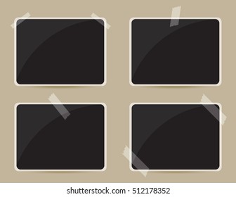 Vector photo frames.Vintage photo design template.
