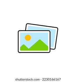 Vector Photo Gallery Icon on White Background