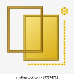 Vector photo golden frame composition