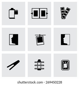 Vector Photo icon set on grey background