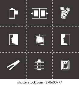 Vector Photo icon set on black background