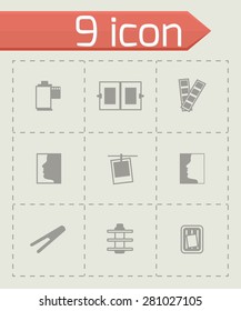 Vector Photo icon set on grey background