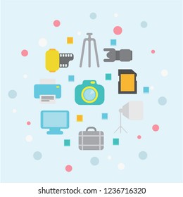 Vector photo icons photography design template card set