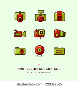 Vector photo icons set. Camera icons collection.