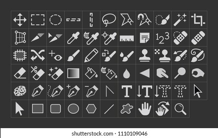 Значки инструментов для обработки векторных фотографий
