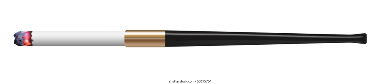 vector photo realistic cigarette in cigarette holder