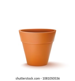 Vector Photo Realistic Illustration Of The Empty Ceramic Flower Pot