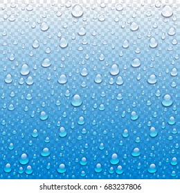 Vector Photo Realistic Image Of Raindrops Or Vapor Trough Window Glass art