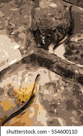 Vector photo of reclining Buddha statue close-up to the eyes