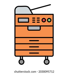 Vector Photocopier Filled Outline Icon Design
