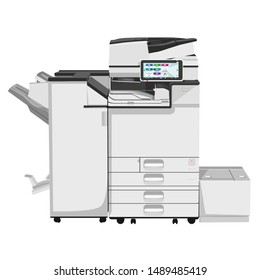 Vector  photocopier and printer ,vector illustration  printing machine , machine ricoh  , vector icon photocopier detailed, Vector  3d