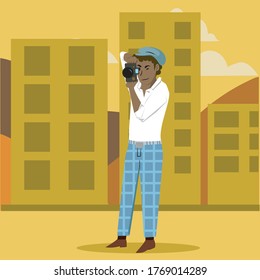 vector photographer illustration camera design