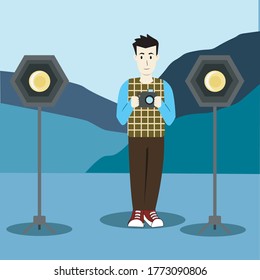 
vector photographer illustration design profession 