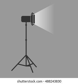 vector photographer studio lighting equipment icon 