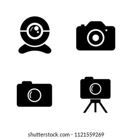 Vector Photography Camera Icons Set - Digital Film Equipment, Multimedia Icons