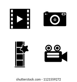 Vector Photography Camera Icons Set - Digital Film Equipment, Multimedia Icons