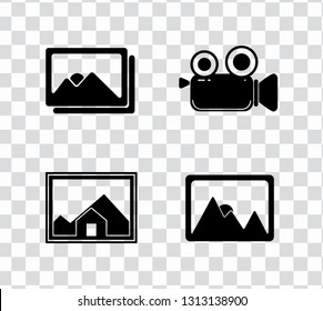 vector photography camera icons set - digital film equipment, multimedia icons