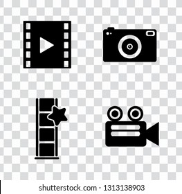 vector photography camera icons set - digital film equipment, multimedia icons