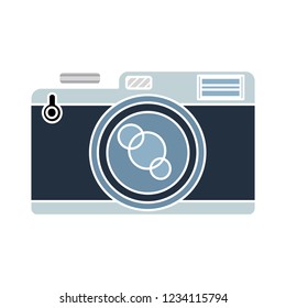 vector photography camera isolated icon - technology digital image illustration sign . photographic flash sign symbol 