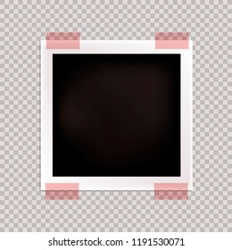 Vector Photography Frame, Blank Template, Isolated Black and White Card.