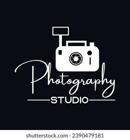 Logo für Vektorfotografie, kreatives Kamerakonzept und Studio.