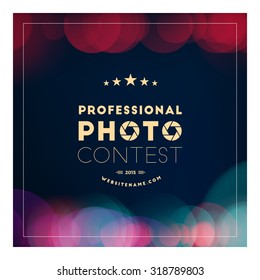 Vector Photography Logo Design Template. Retro Badge or Label.  Photo Contest