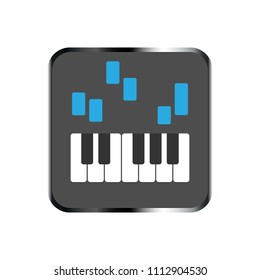 Vector photorealistic piano keyboard icon. Design template, EPS10 illustration.