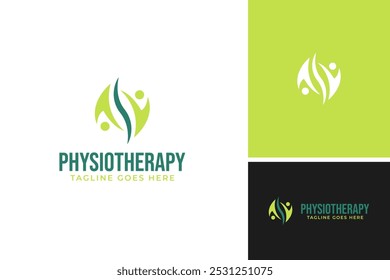 Vector de fisioterapia espina dorsal logotipo del cuerpo diseño Vector Plantilla ilustración