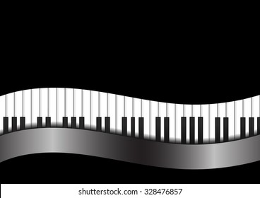 Vector : Piano with curve on black background