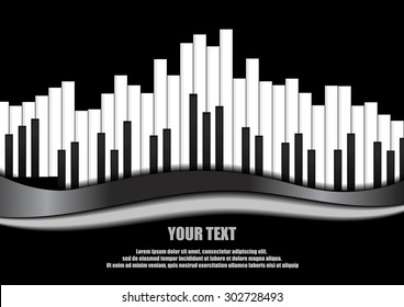 Vector : Piano equalizer on black background