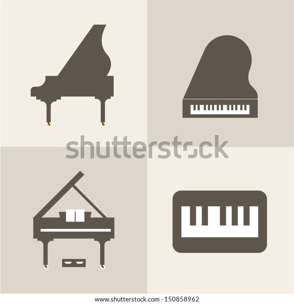 Vector piano\
icons