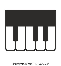 Vector piano keyboard icon. Music instrument, monochrome flat symbol isolated. Piano sign, logo illustration.