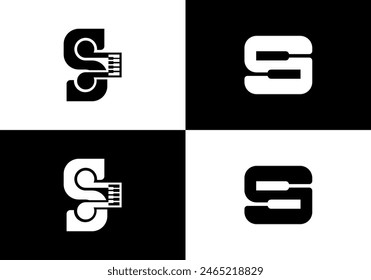 vector piano keyboard logo by utilizing the negative space on the letter S