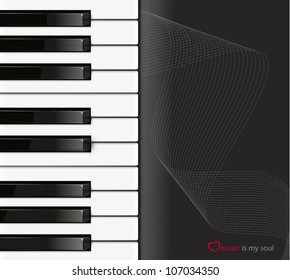 Vector piano keyboard on a black background