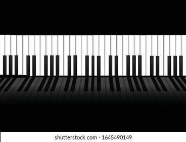 Vector : Piano keyboard on black background
