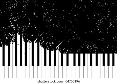 Vector piano keyboard on black background (illustration)