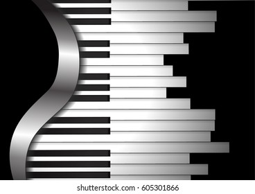 Vector : Piano keyboards on black background