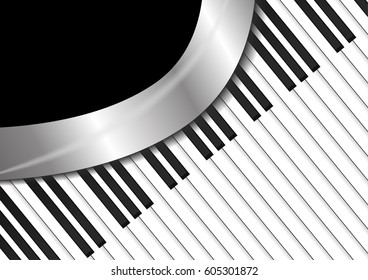 Vector : Piano keyboards on black background