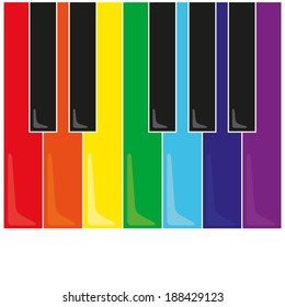 Vector piano keys and black color on a white background