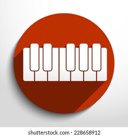 Vector piano keys web icon. Eps 10.